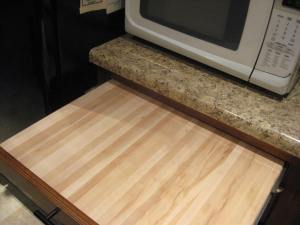 Cutting board under microwave